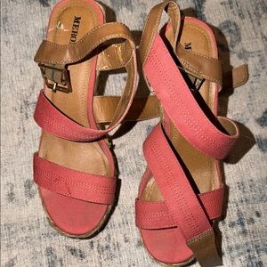 Merona Women's Coral and Tan Sandals